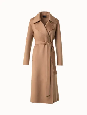 100% Cashmere Wrap Coat in Trench Style