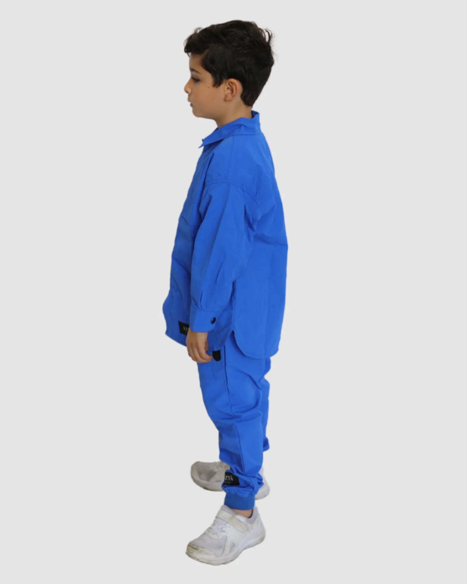 601T KIDS TRACK SNAP SHIRT // COBALT BLUE