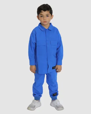 601T KIDS TRACK SNAP SHIRT // COBALT BLUE