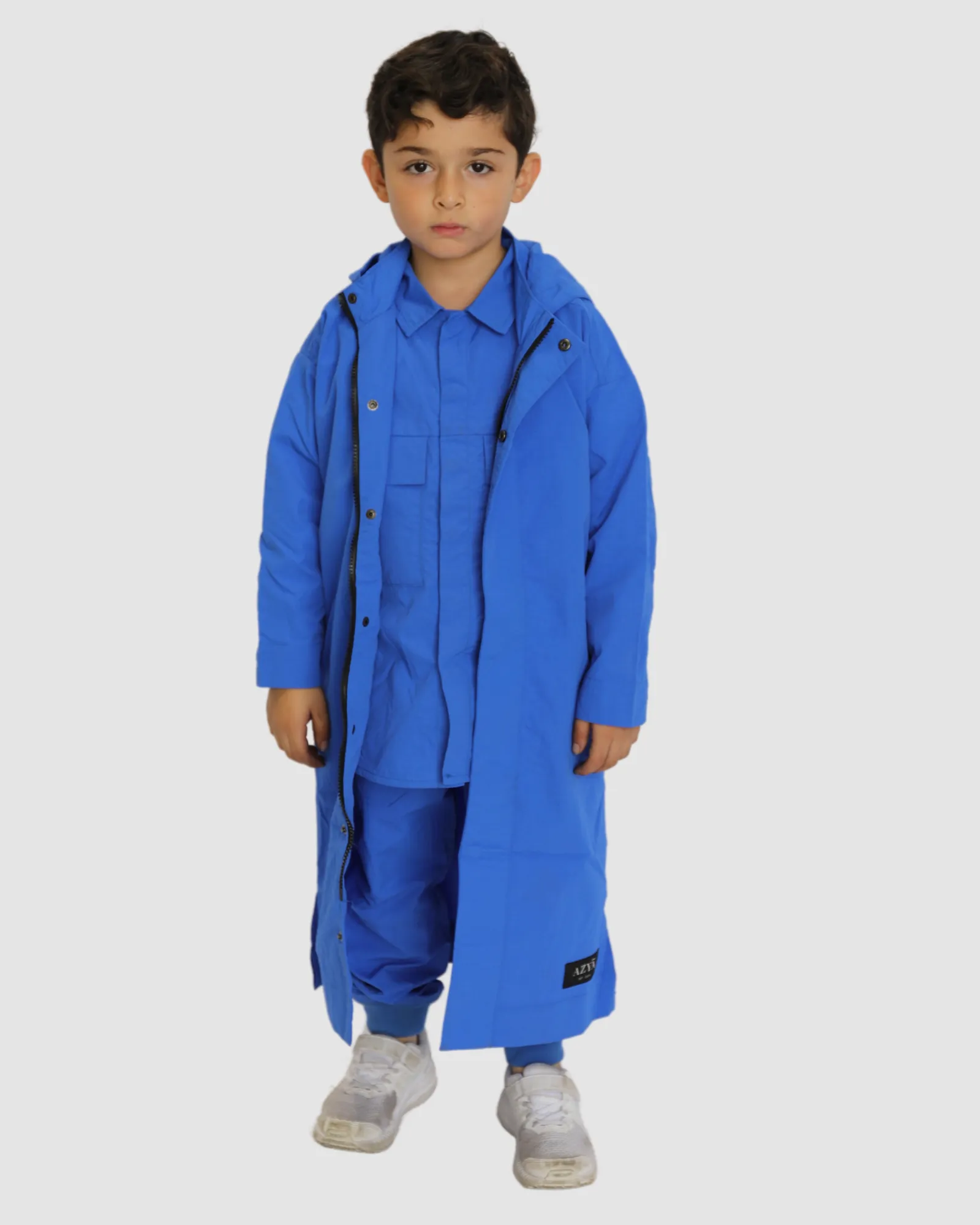 601T KIDS TRACK SNAP SHIRT // COBALT BLUE