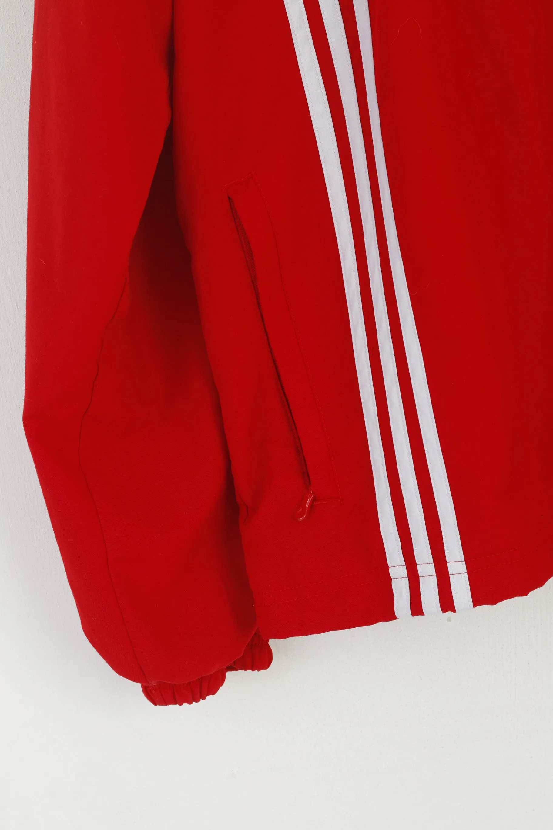 Adidas Men XL Jacket Red Vintage Sportswear Full Zip Activewear Track Top