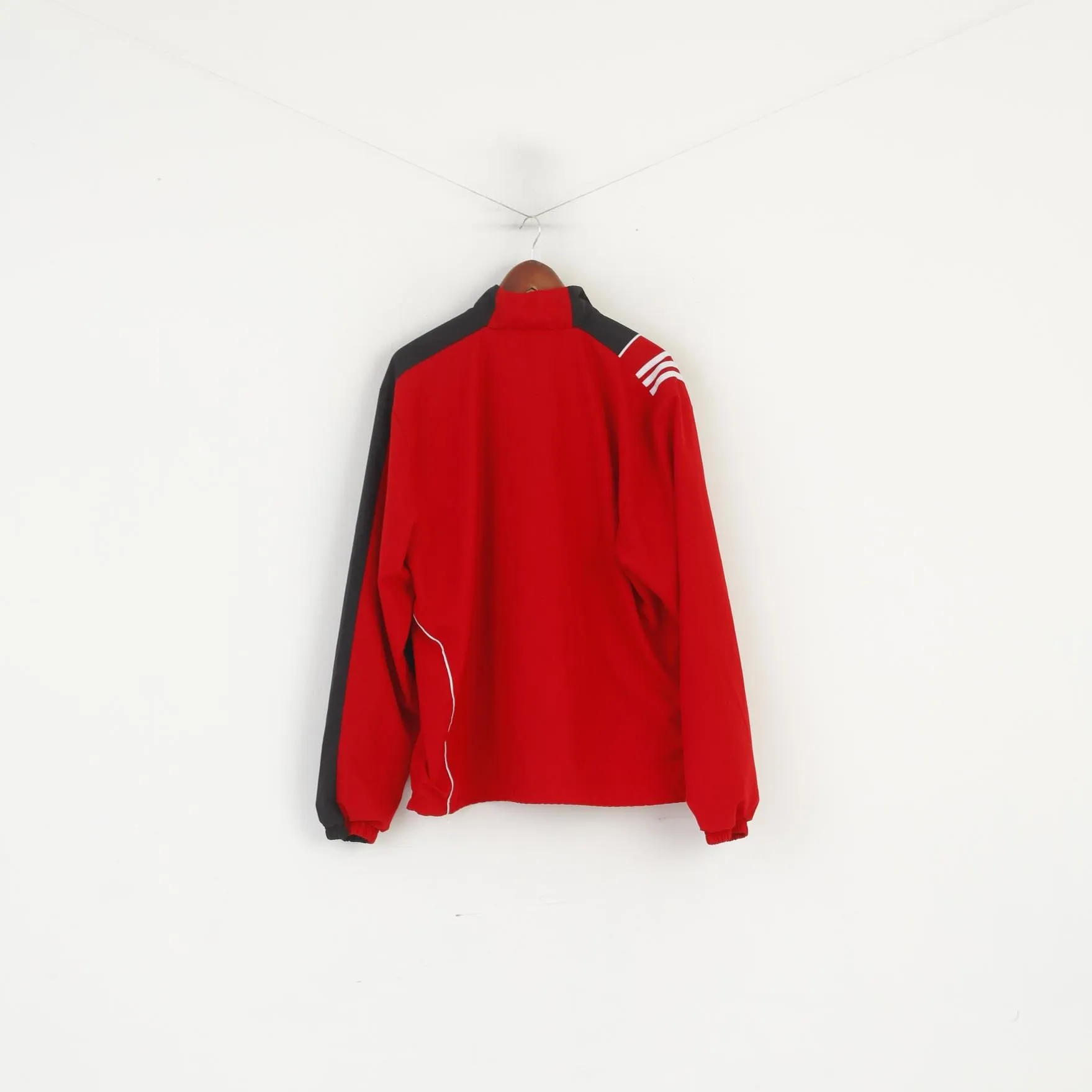 Adidas Men XL Jacket Red Vintage Sportswear Full Zip Activewear Track Top