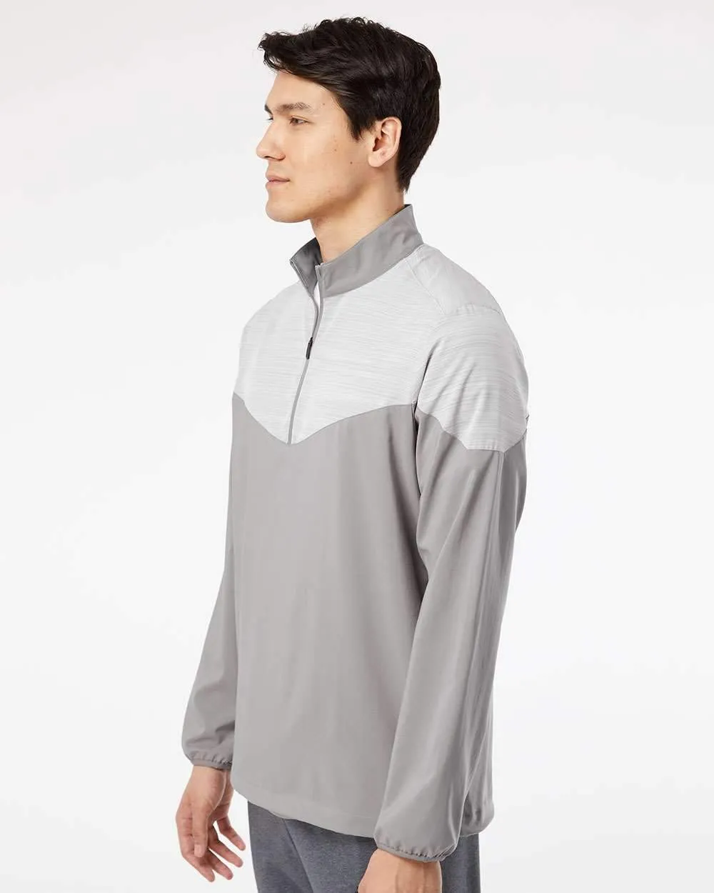 adidas - Men's Heather Chevron Quarter-Zip Wind Pullover