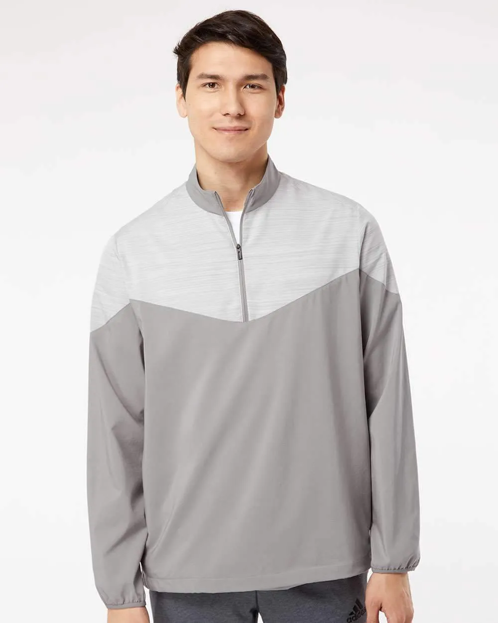 adidas - Men's Heather Chevron Quarter-Zip Wind Pullover