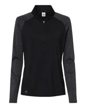 adidas - Women's Stripe Block Quarter-Zip Pullover