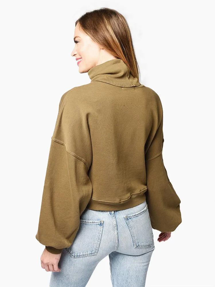 Agolde Balloon Sleeve Turtleneck Sweatshirt