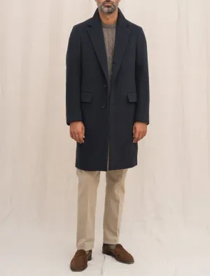 Aida Single Breasted Wool Cashmere Coat Navy