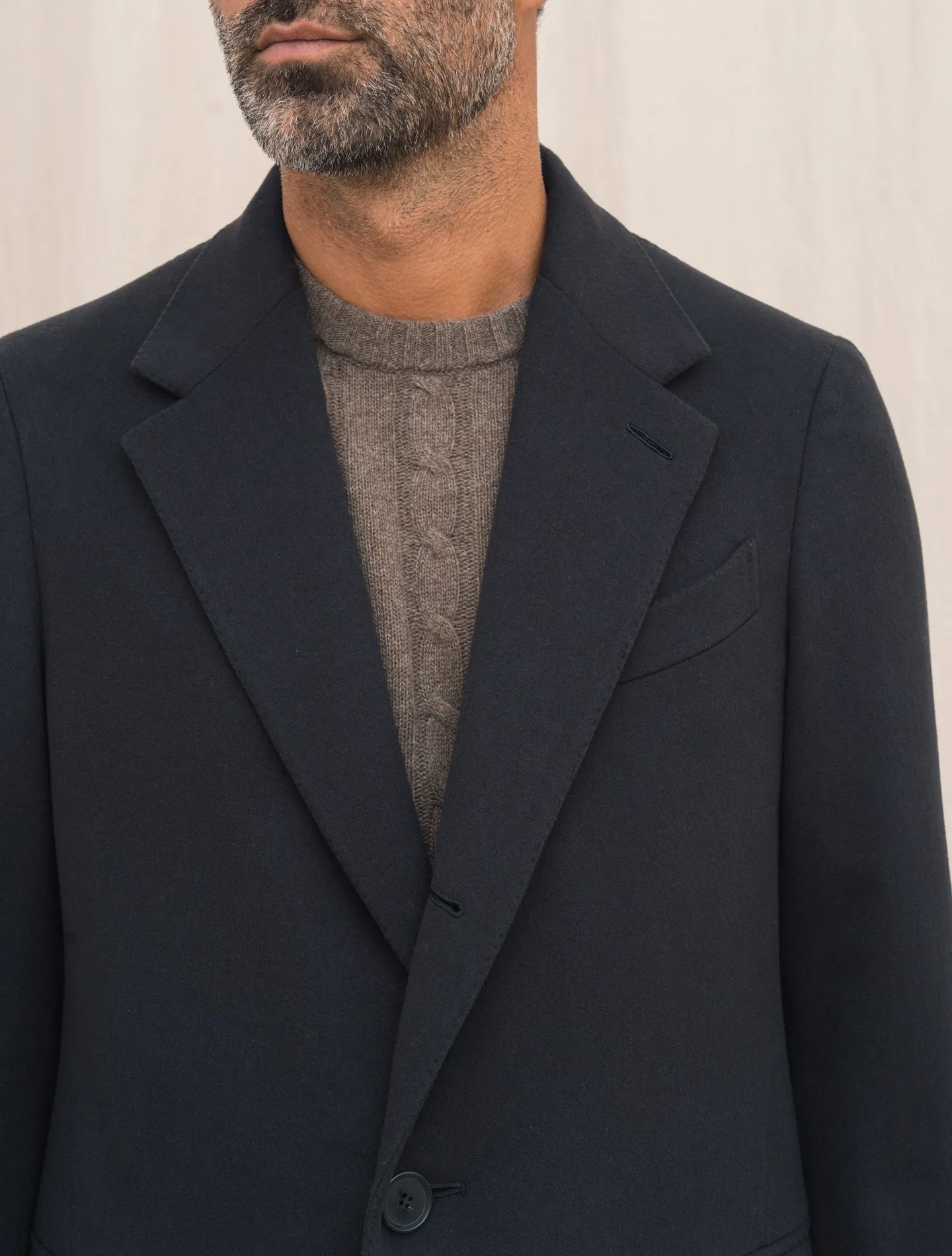 Aida Single Breasted Wool Cashmere Coat Navy