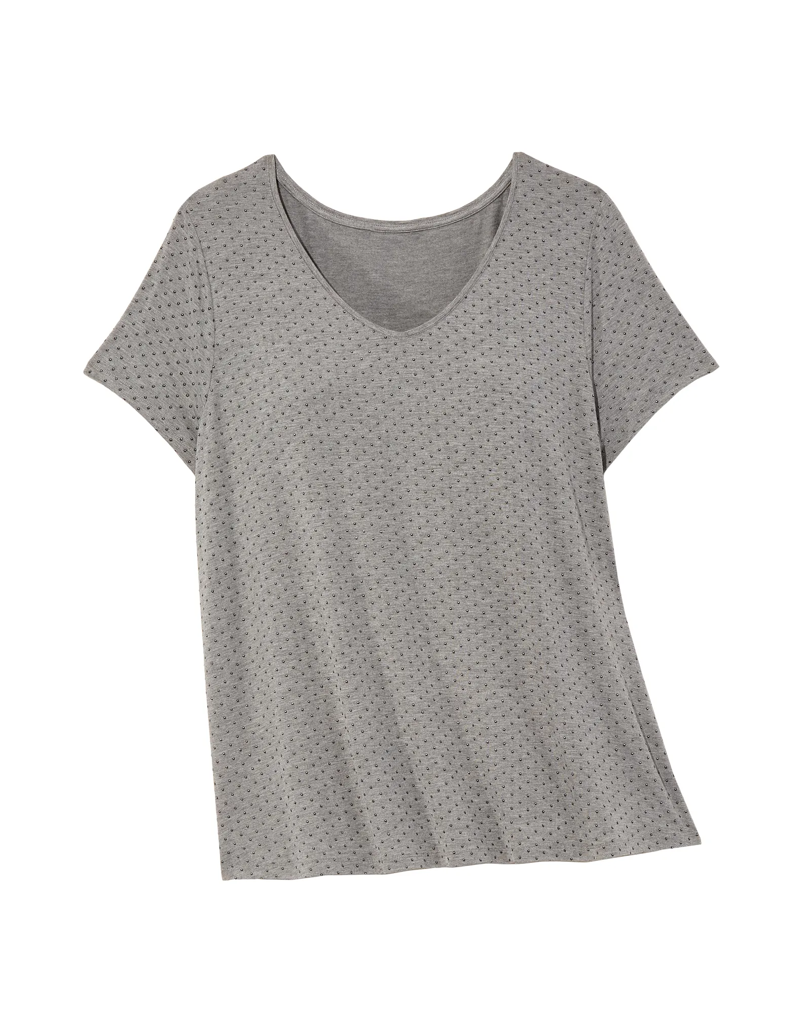 Alexandra Embellished Tee | Light Grey / Silver