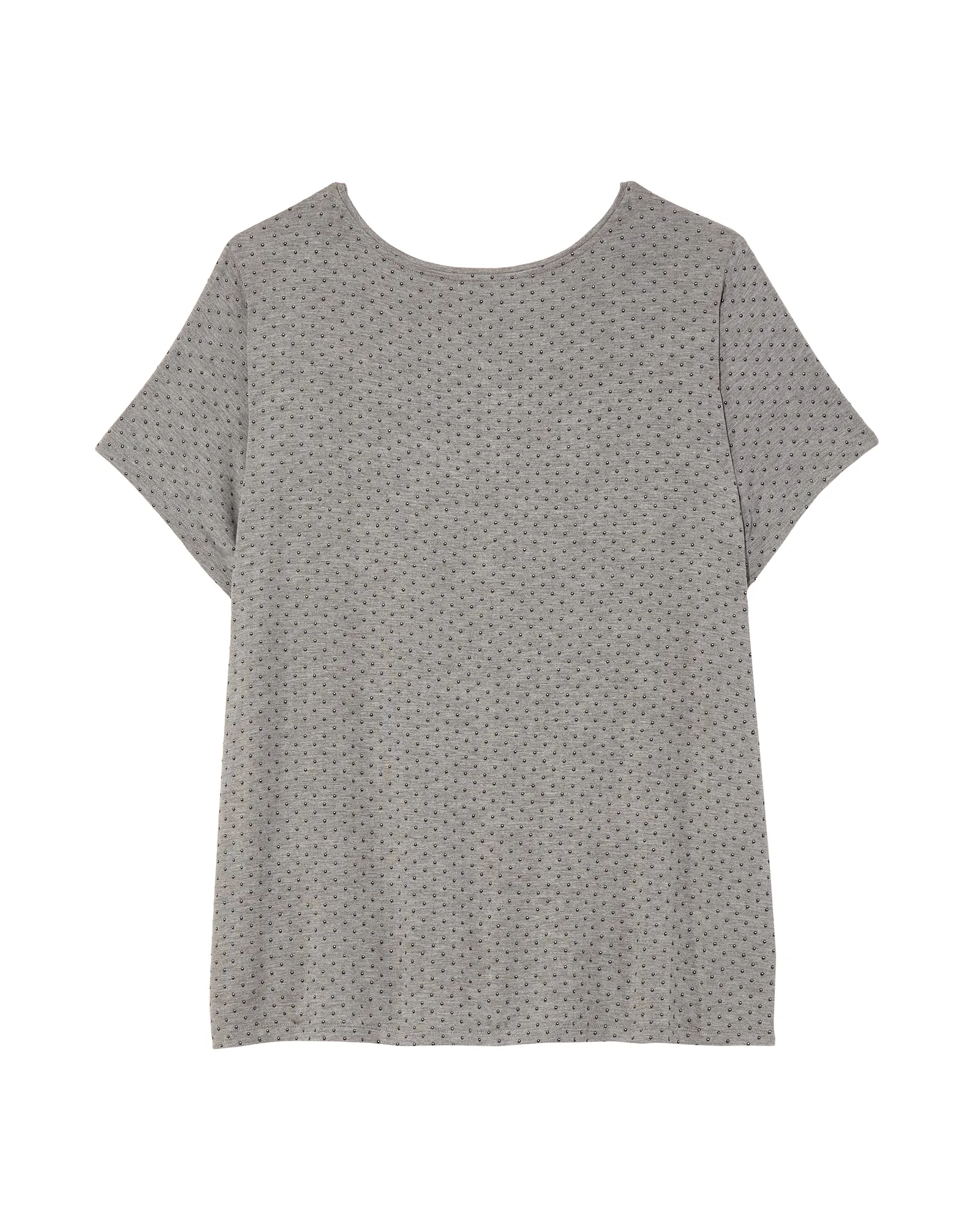 Alexandra Embellished Tee | Light Grey / Silver