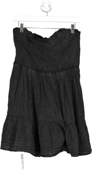 Anthropologie Black The Marisol Smocked Mini Dress UK  L