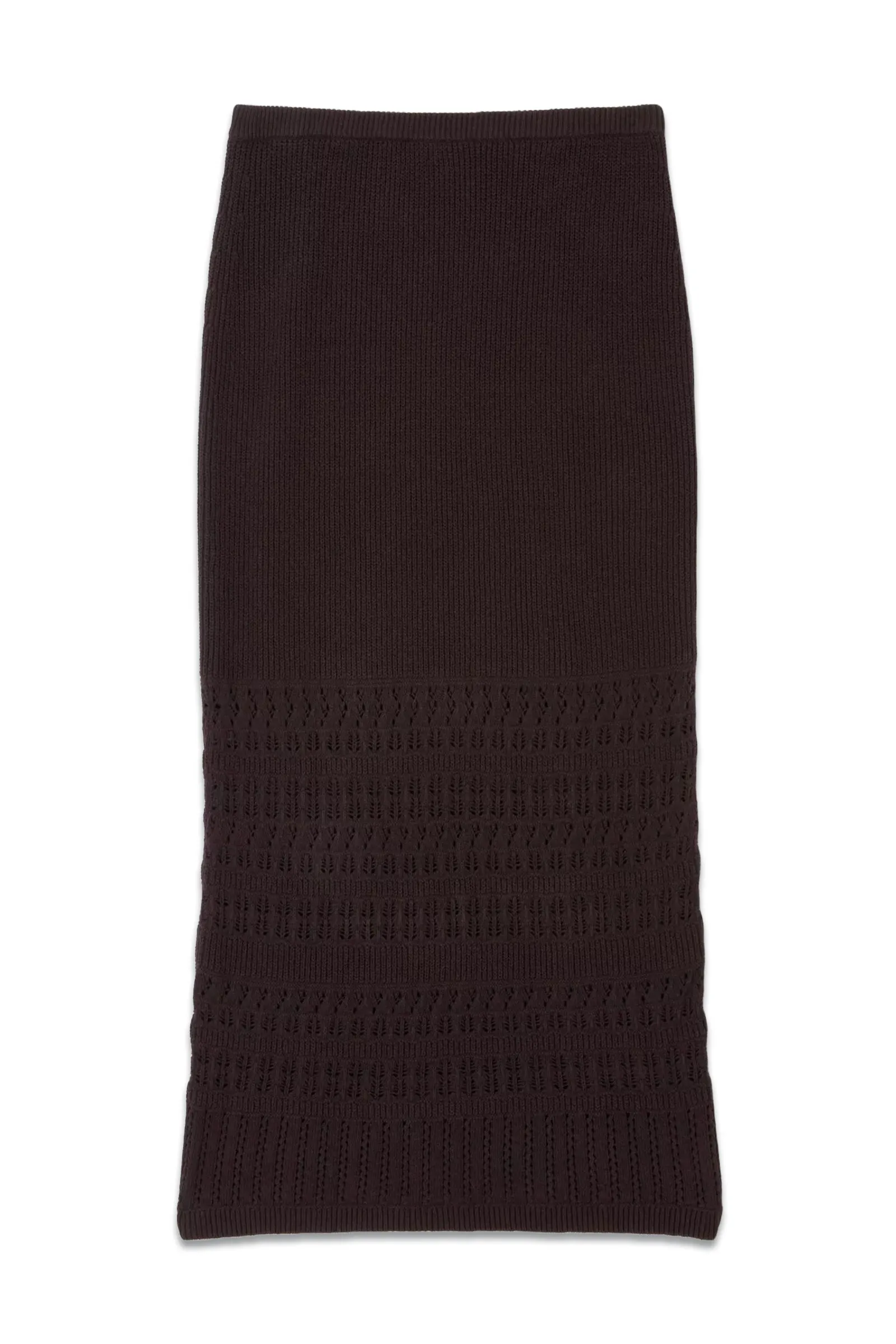 Aria Knitted Maxi Skirt, Dark Chocolate