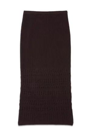 Aria Knitted Maxi Skirt, Dark Chocolate