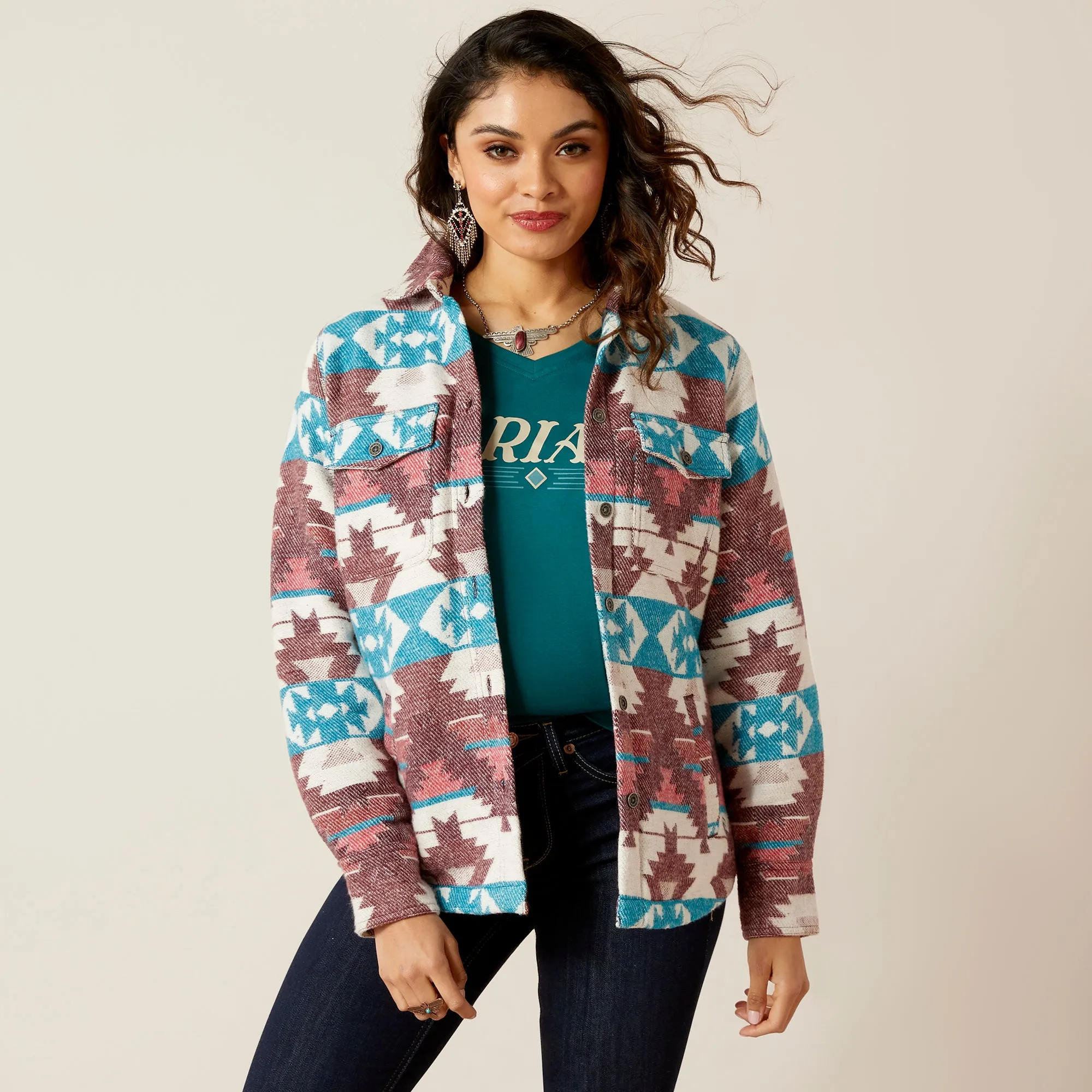 Ariat Ladies Shacket Shirt Jacket - Baja Jacquard