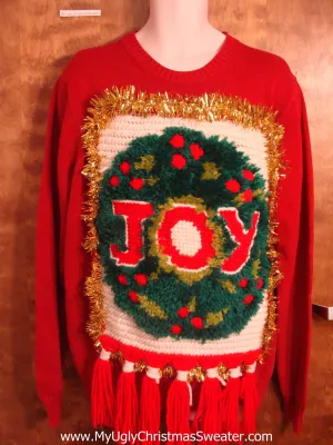 Best Ugly Christmas Sweater Ever JOY Hookrug