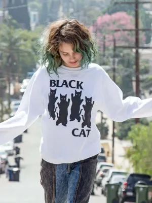 Black Cat Pullover Sweatshirt