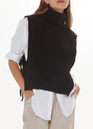 Black Turtle Neck Vest