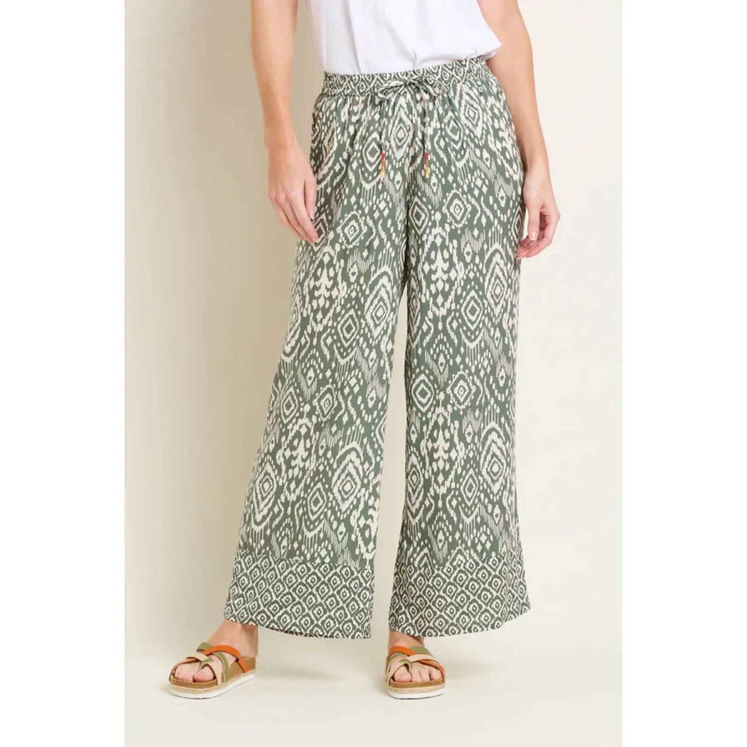 Brakeburn 16 Green Orla Print Beach Trouser