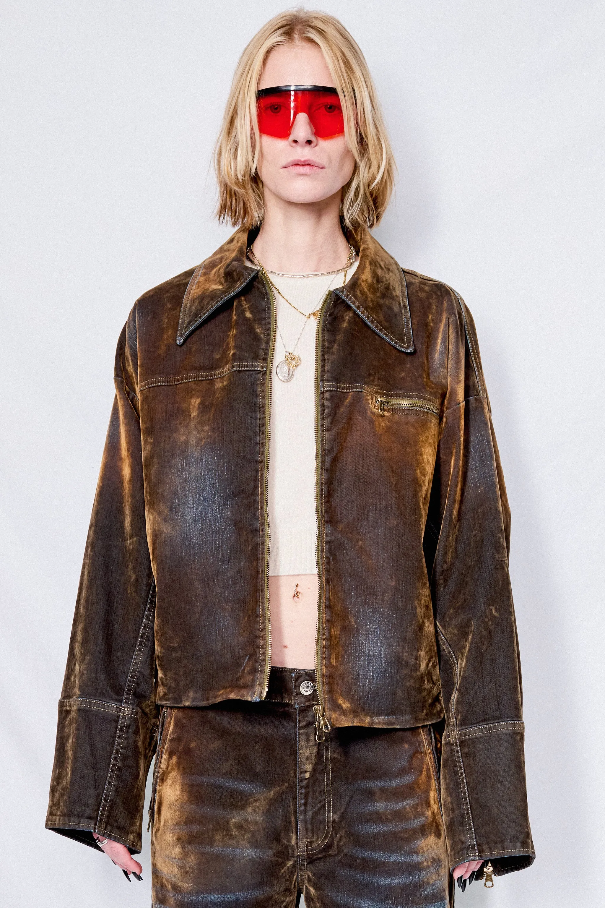 Brown Macfly Velvet Denim Jacket