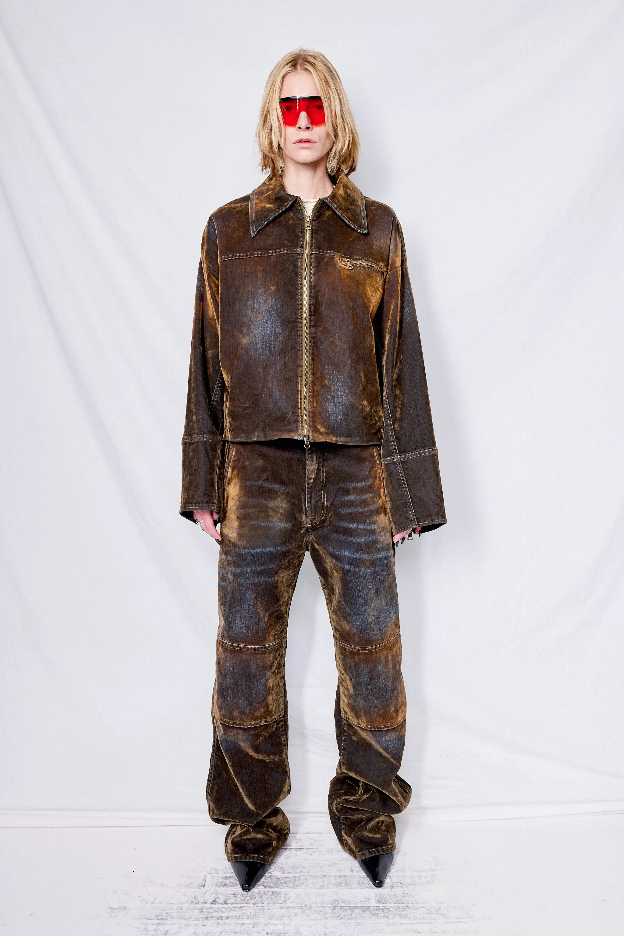 Brown Macfly Velvet Denim Jacket