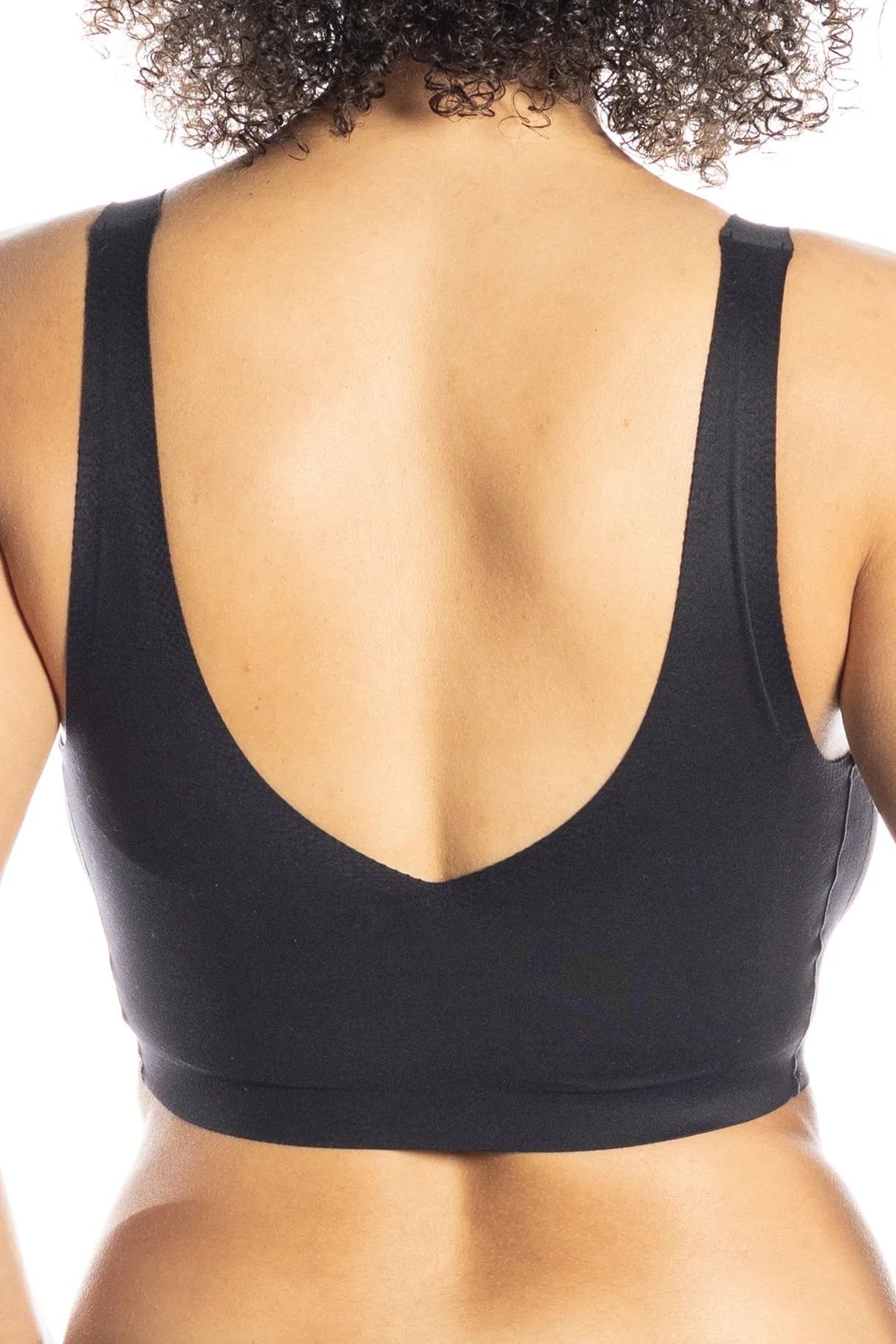 Brushed V-Neck Bra with Removable Pads