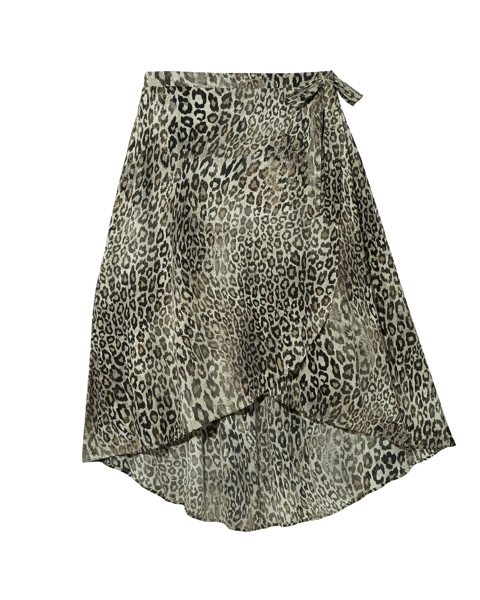 Buttercup High-Low Faux Wrap Skirt | Brown / Black