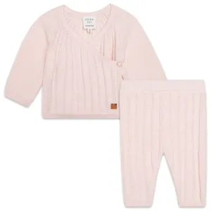 Carrement Beau Pink Knit Top and Trouser Set