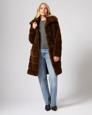 Channel Quilted Mink Faux Fur Coat