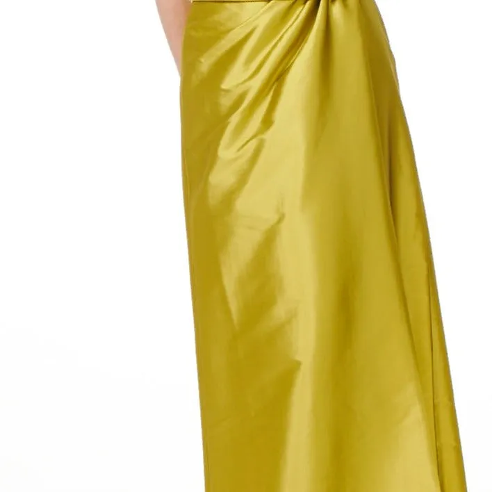 CLASSIC COLORS TAFFETA FAUX WRAP MIDI SKIRT