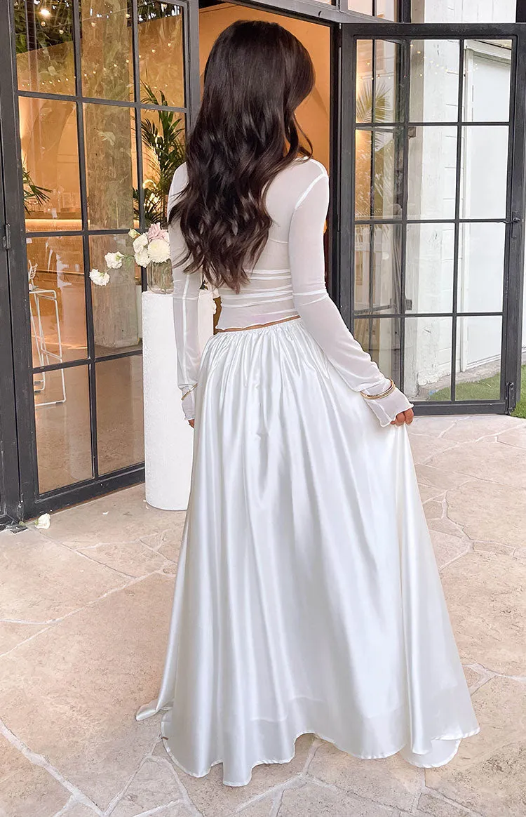 Clementine White Maxi Skirt