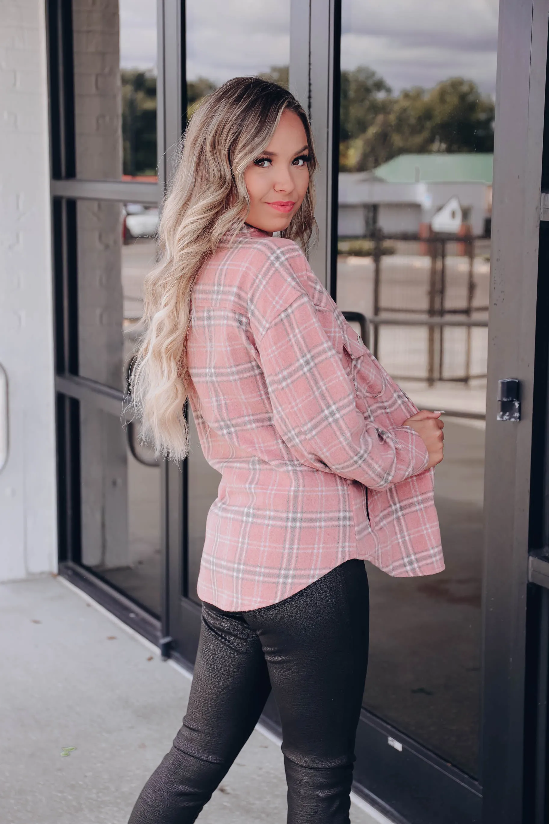 Color Me Pink Plaid Shacket