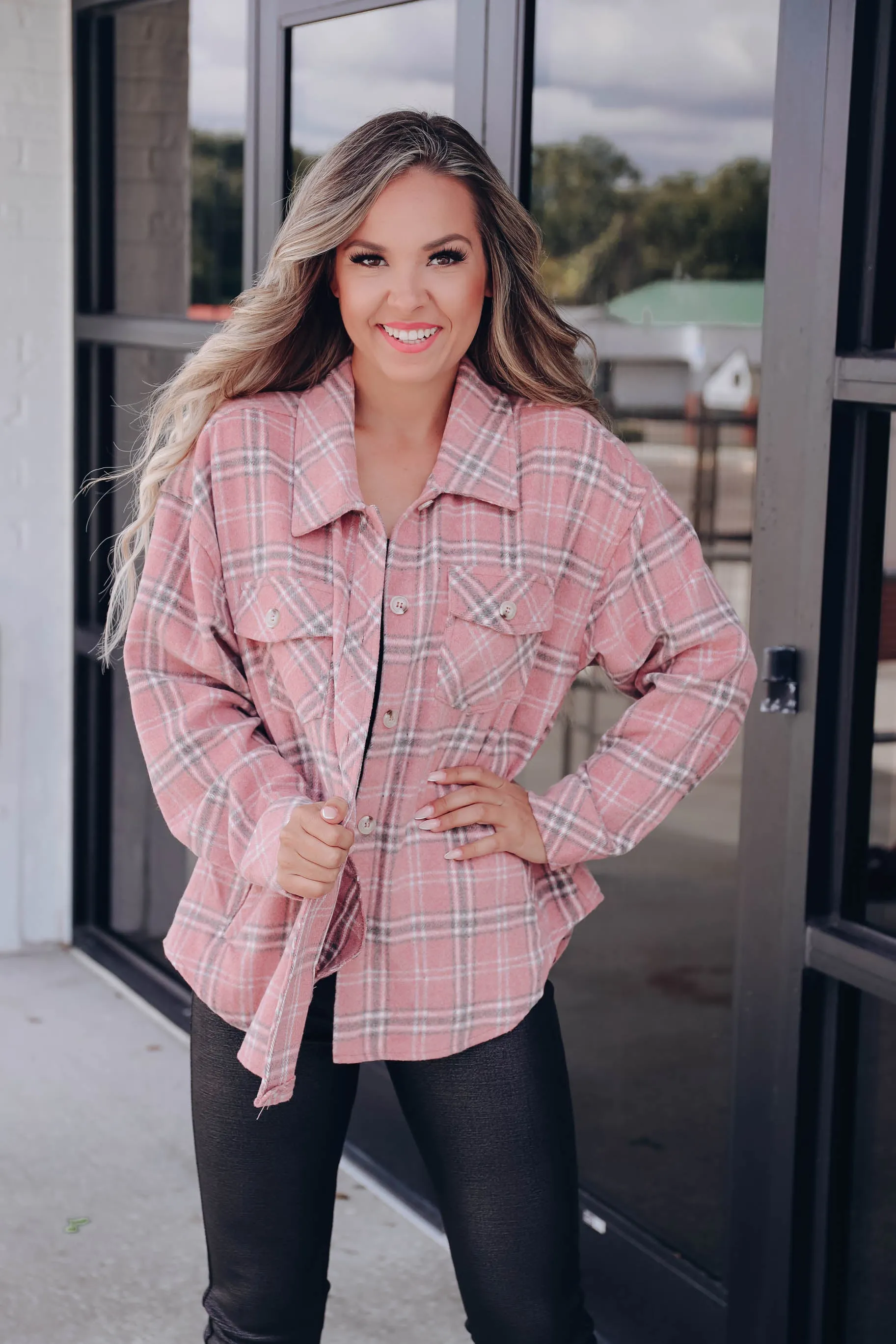 Color Me Pink Plaid Shacket