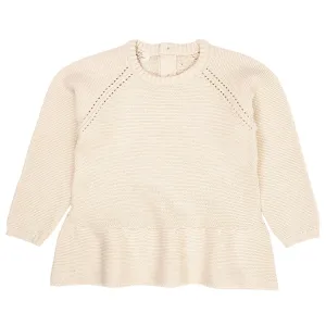 COPENHAGEN COLORS Cream Knitted Pullover w. Frill