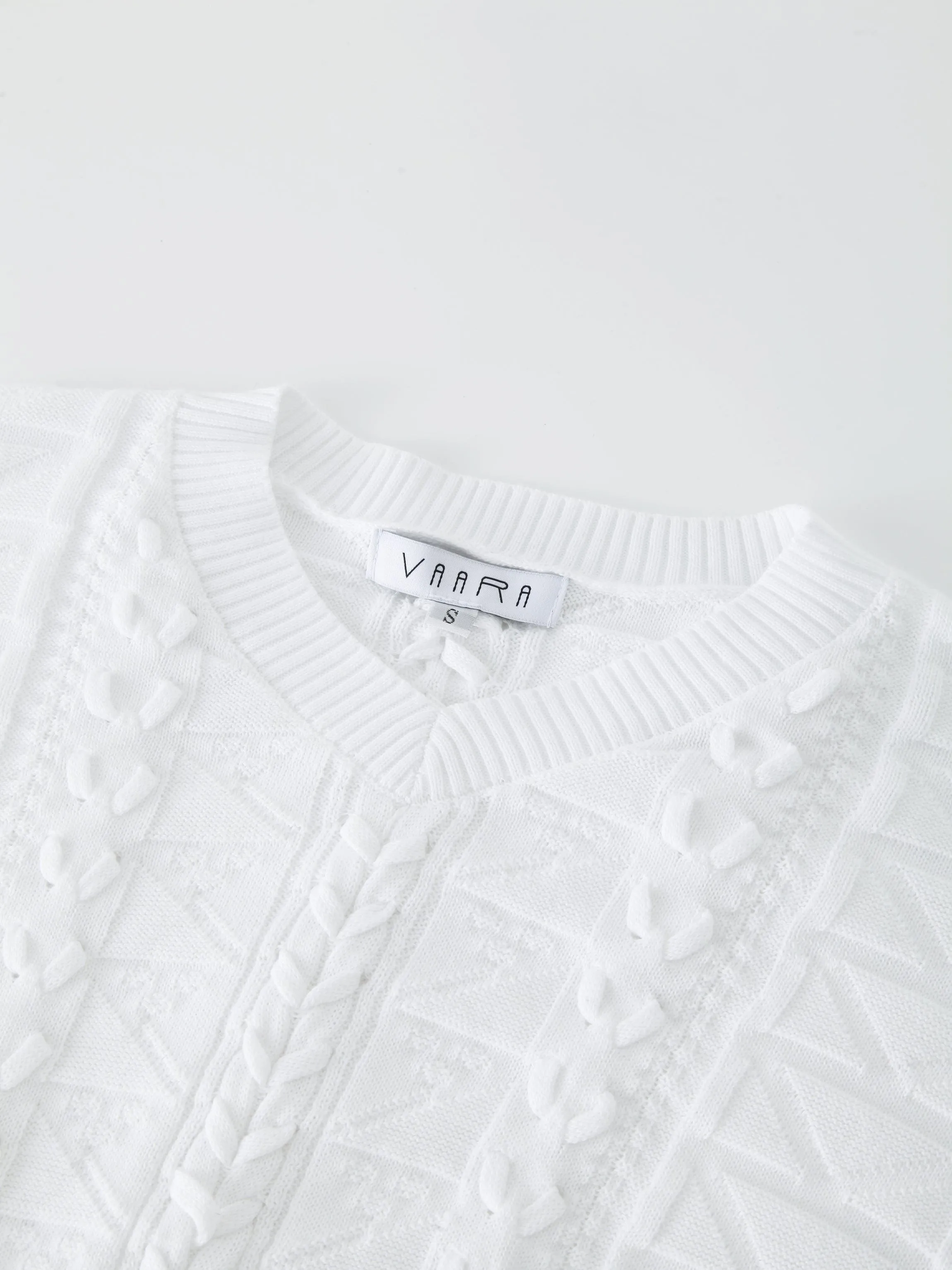 Cross Stitch Sweater-White