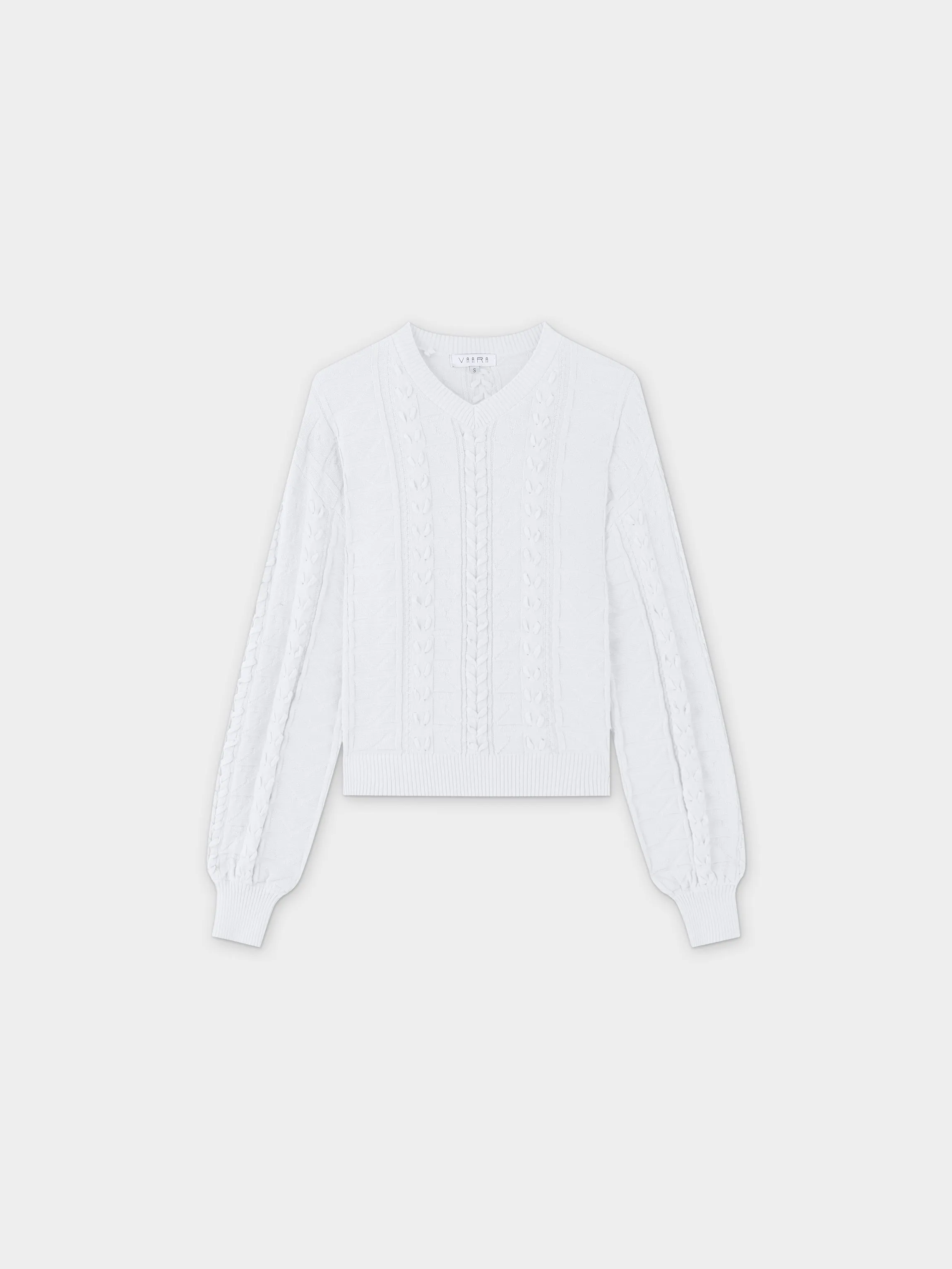 Cross Stitch Sweater-White