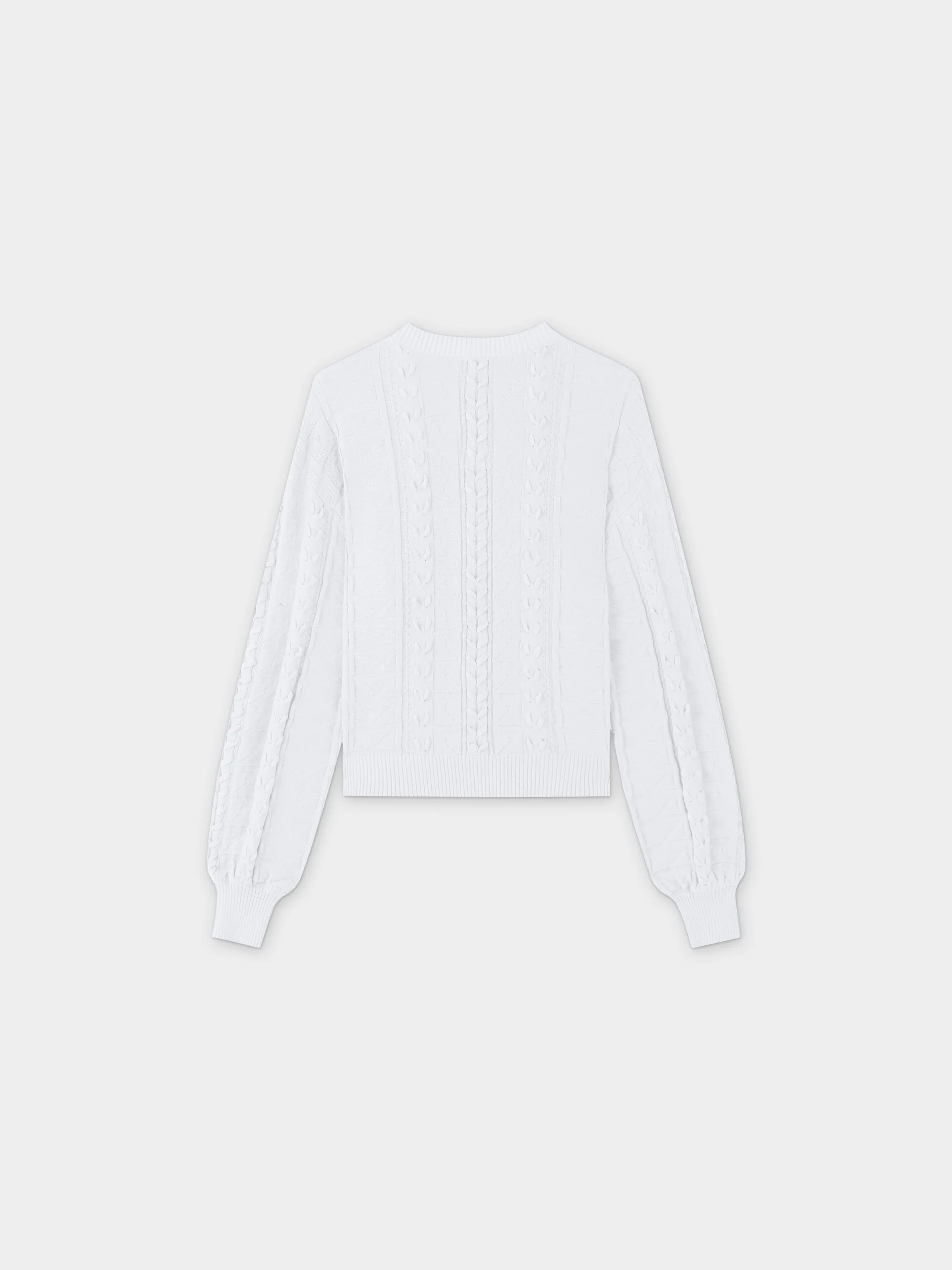 Cross Stitch Sweater-White