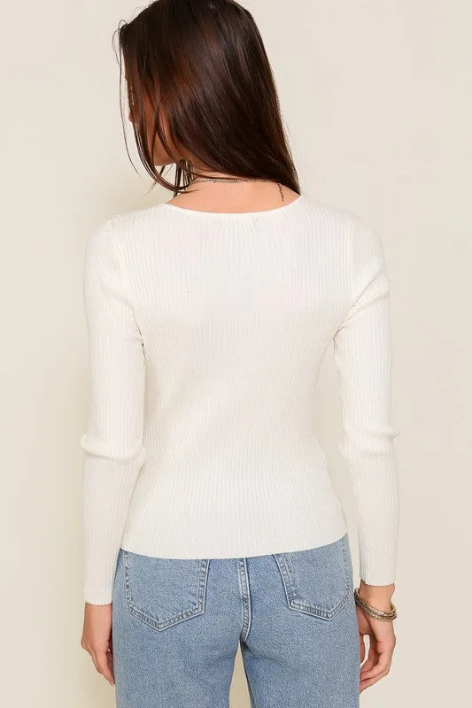 Cut Out Long Sleeve Sweater Top *Online Only*