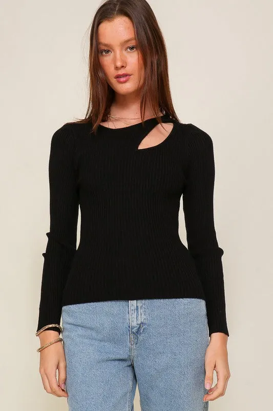 Cut Out Long Sleeve Sweater Top *Online Only*