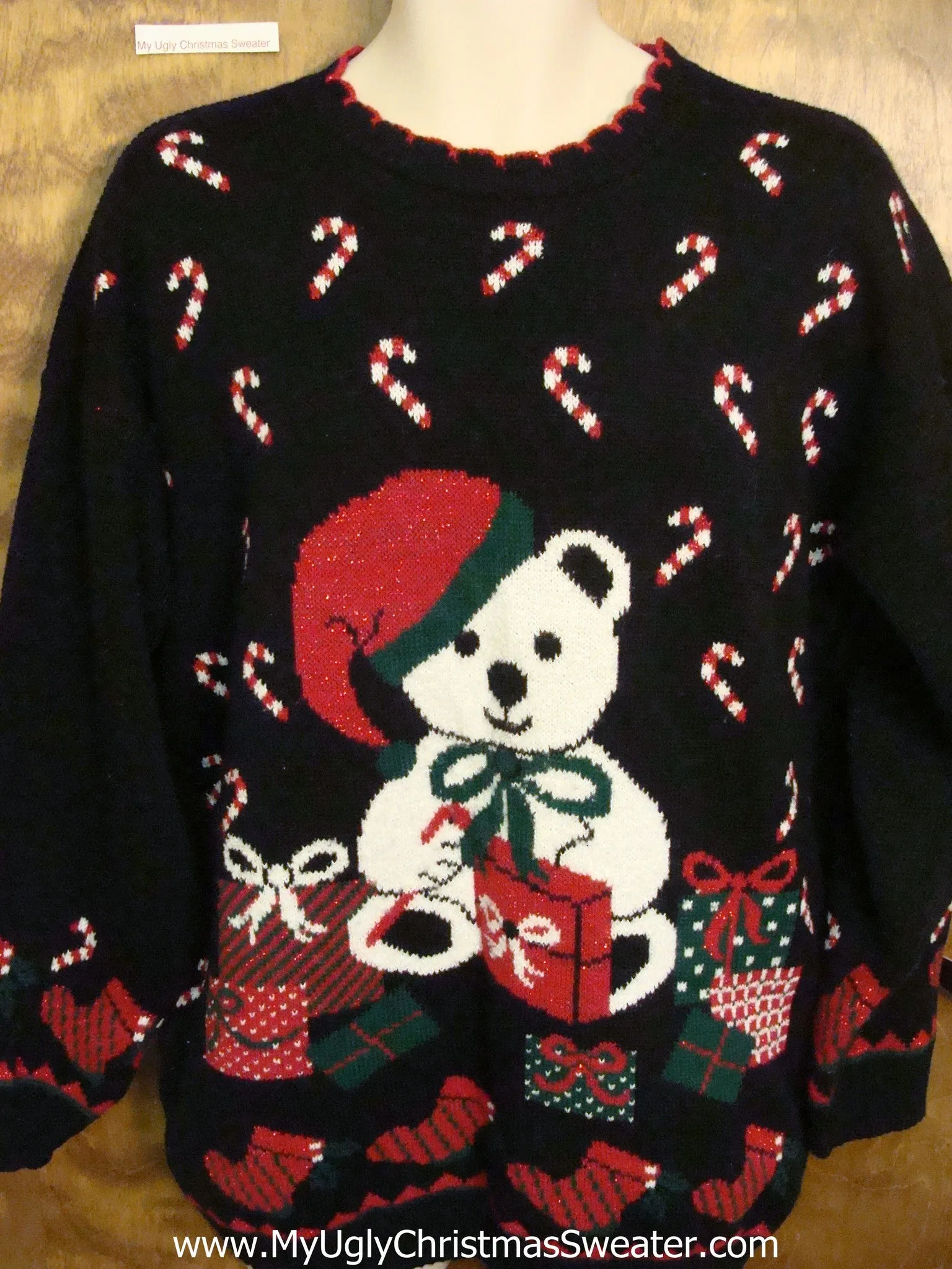 Cute Santa Bear 80s Christmas Sweater Pullover