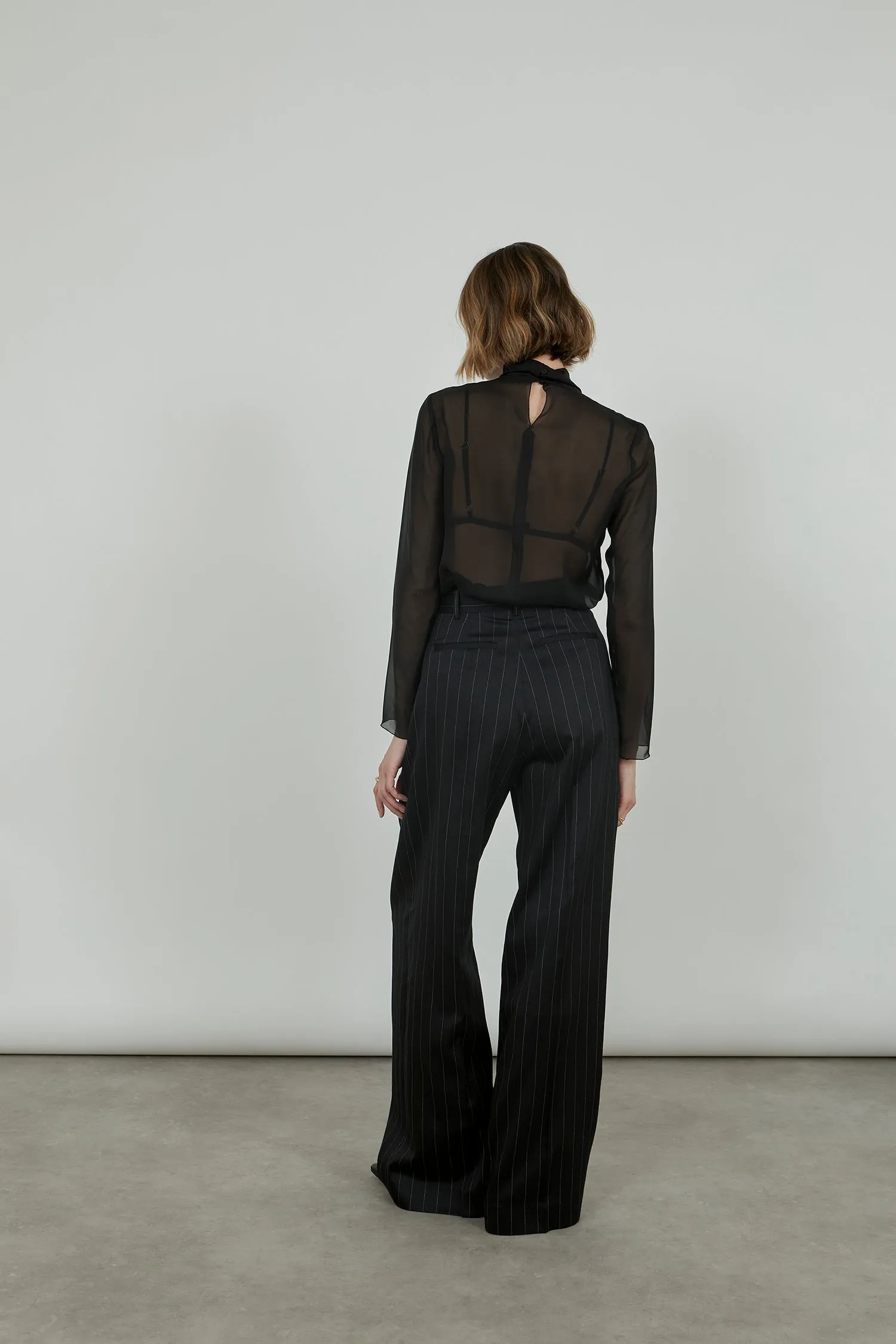 Dalida trousers | Pinstriped - Virgin wool & silk blend