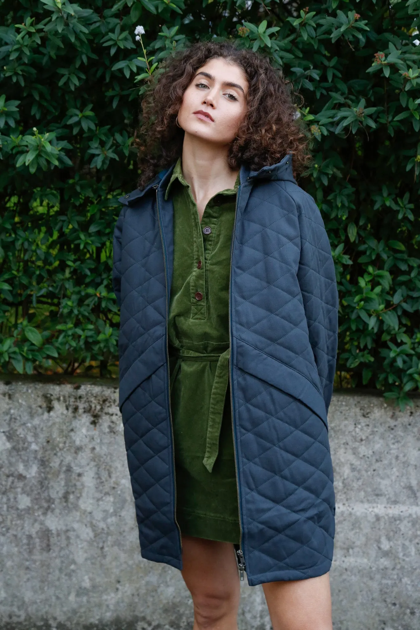 DANIELLA - Organic Cotton Coat Ivy Green