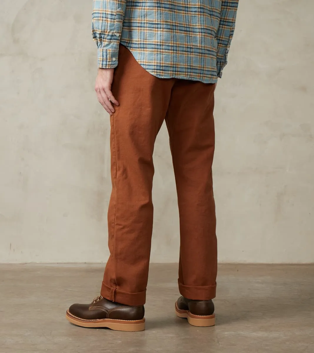 Deck Pant - 14oz Japanese Military Canvas - Rust