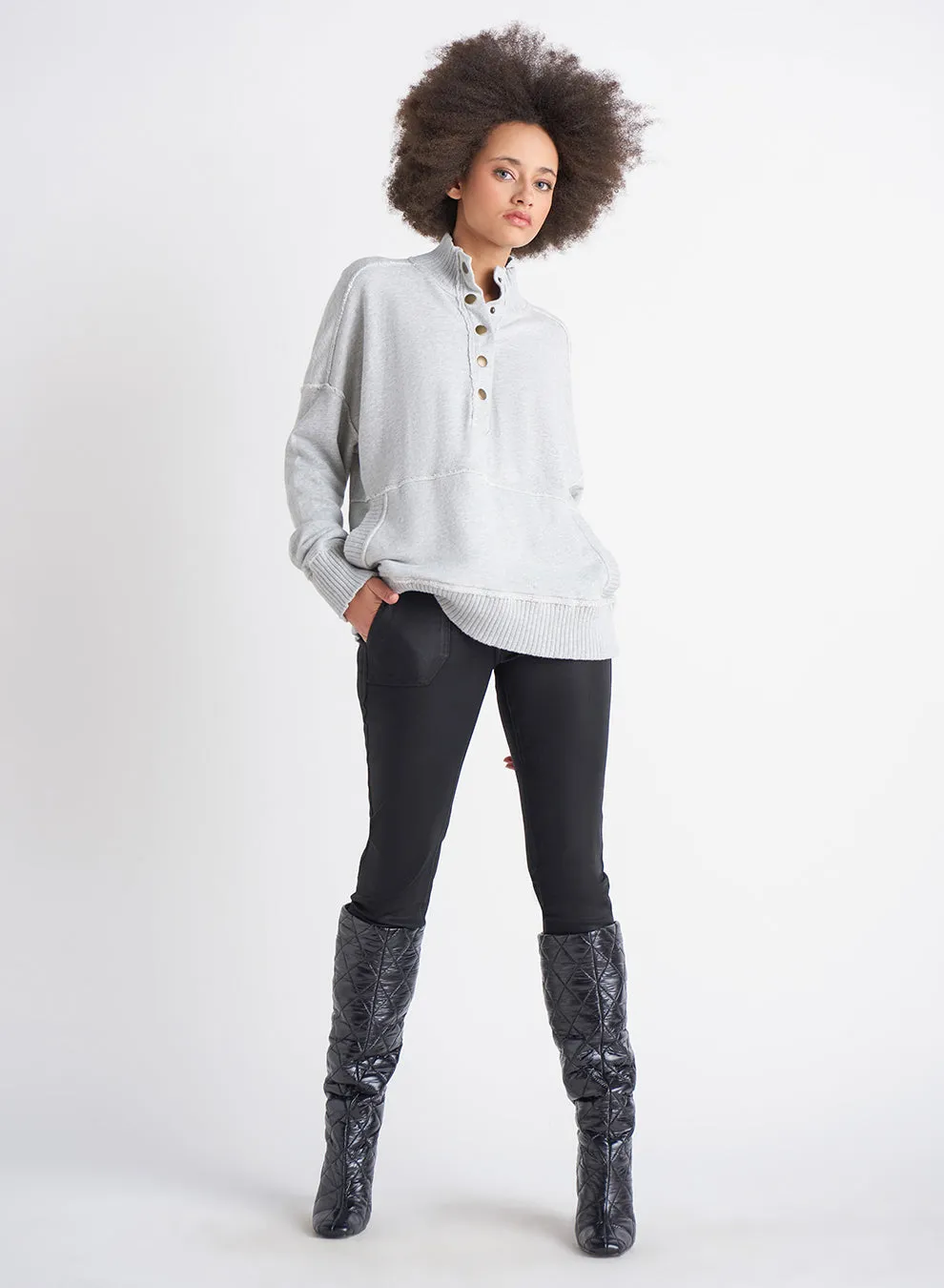 Dex Piper Mock Neck Henley Pullover