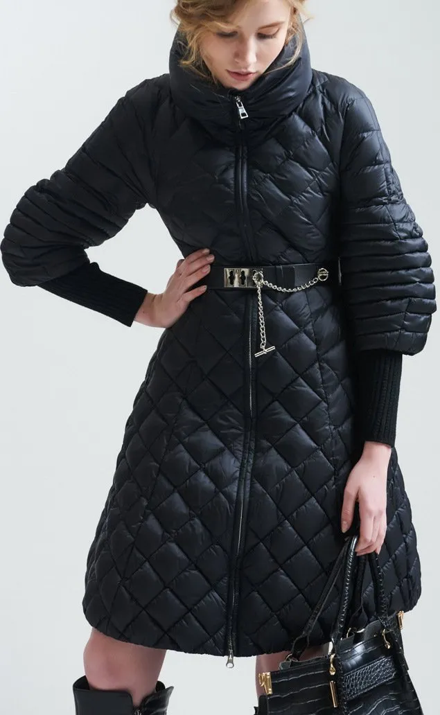 Diamond Quilted Puffer Coat