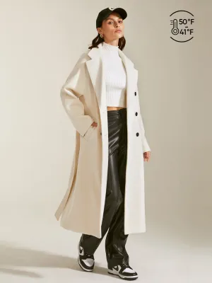 Double Breasted Graceful Notch Lapel Overcoat