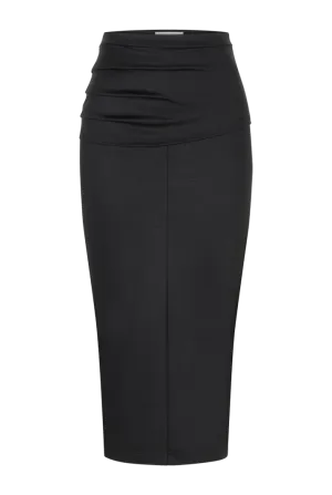 Draped Jersey Pencil Skirt | Midnight