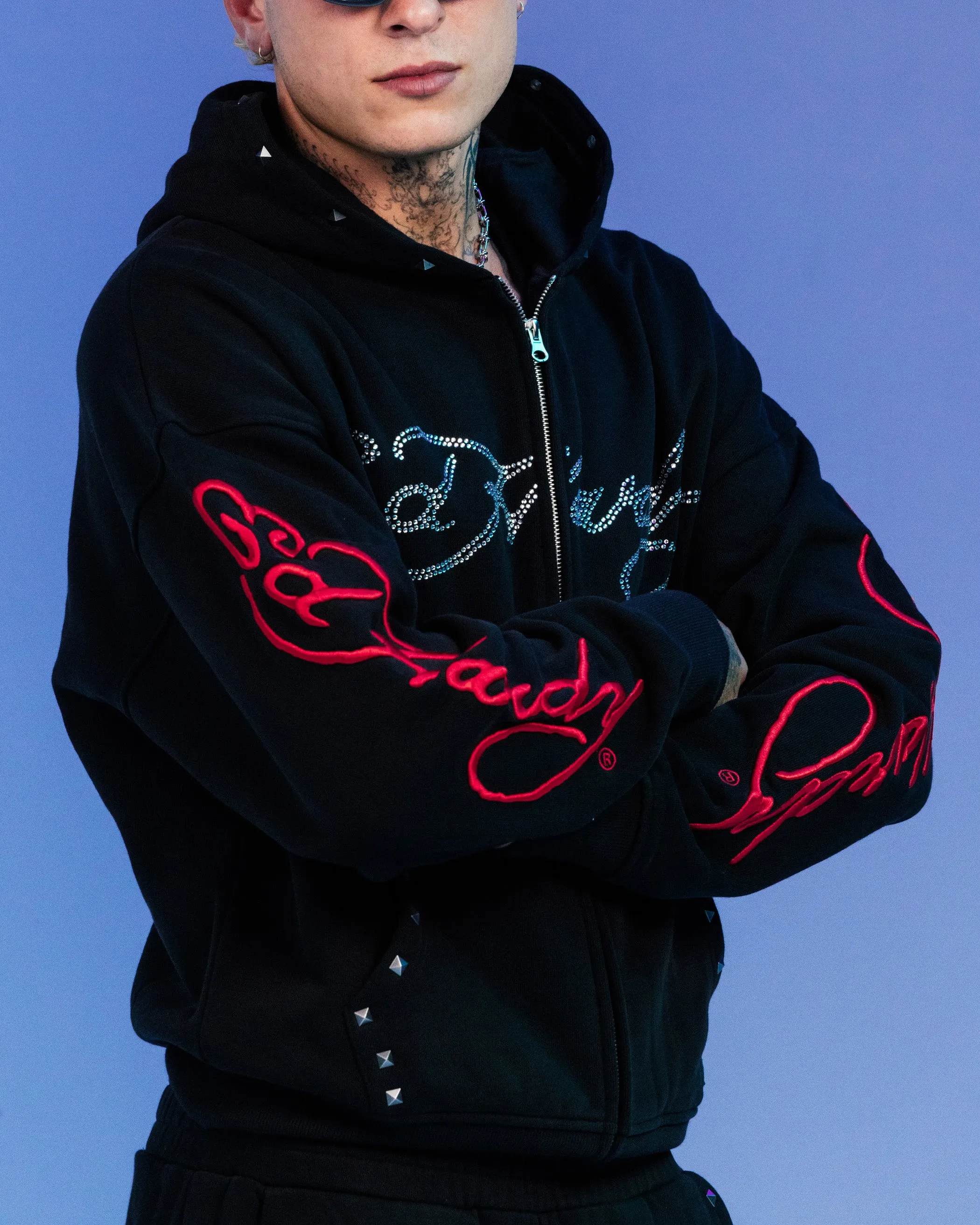 Ed Hardy By Loiter Full Zip Hoodie Black