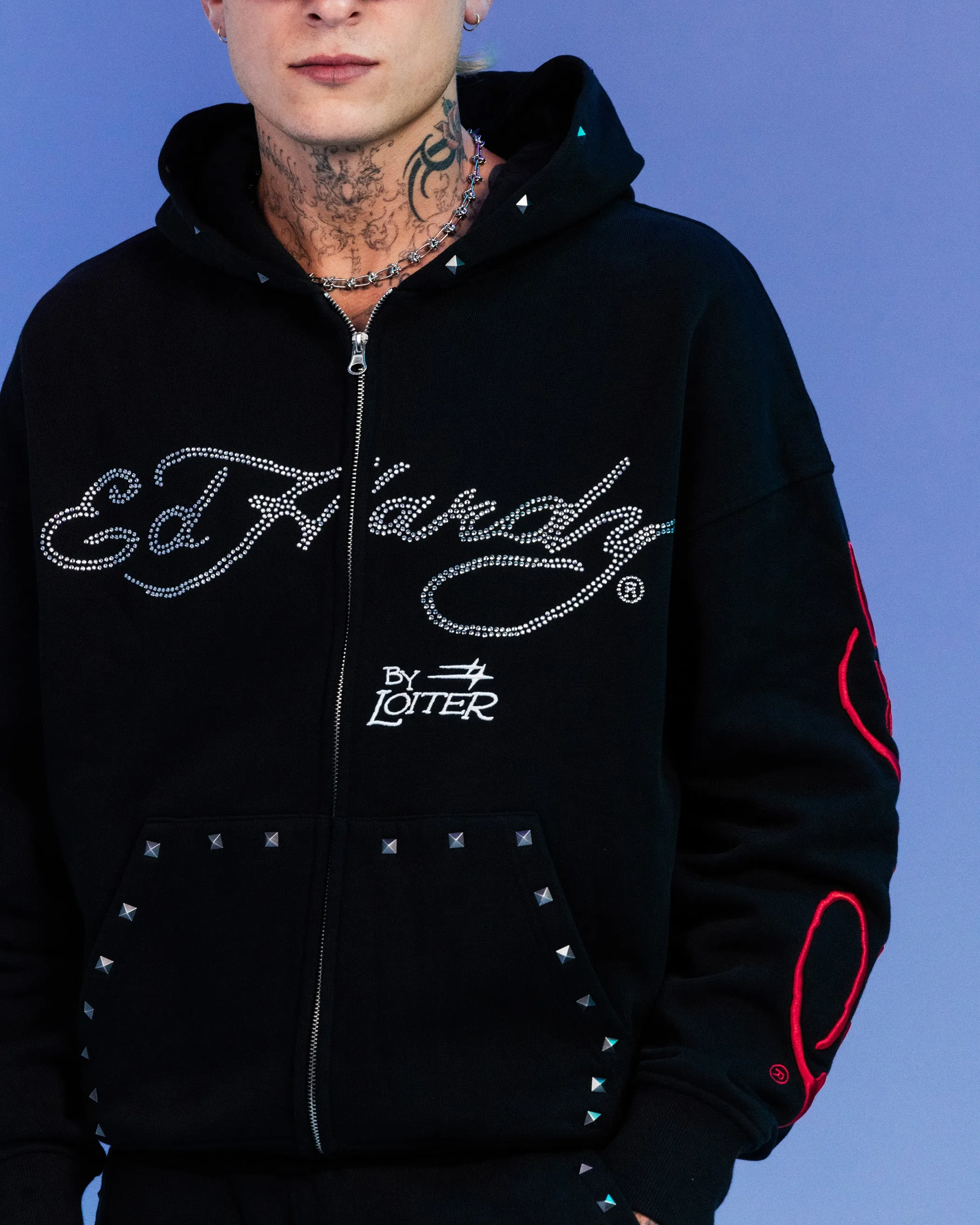 Ed Hardy By Loiter Full Zip Hoodie Black