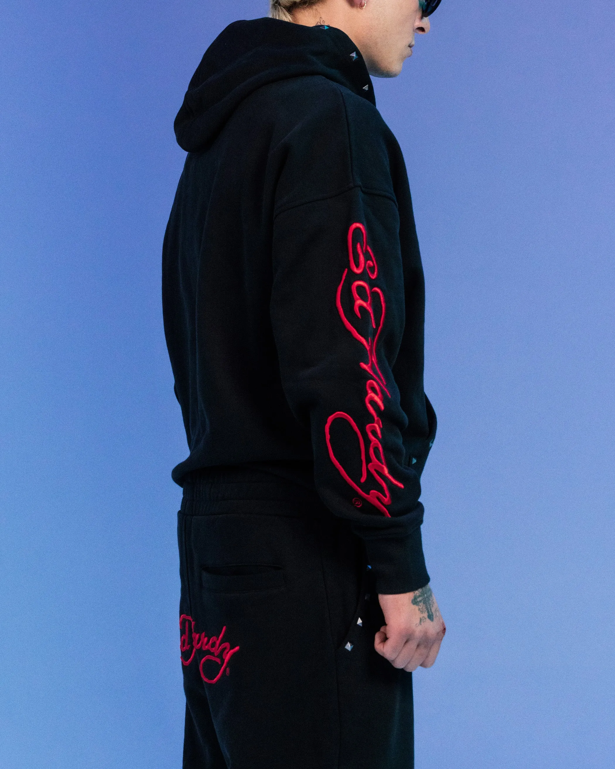 Ed Hardy By Loiter Full Zip Hoodie Black