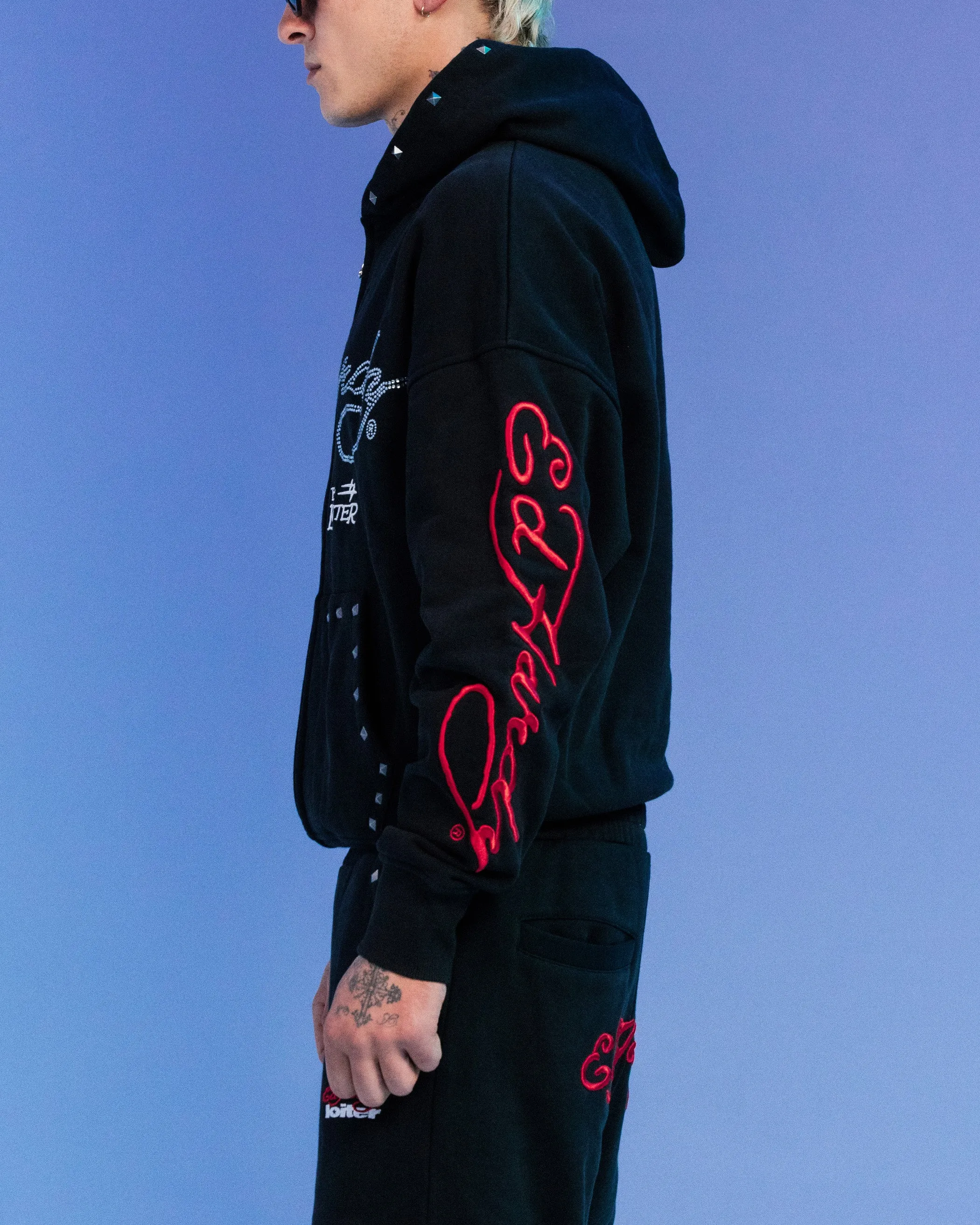 Ed Hardy By Loiter Full Zip Hoodie Black